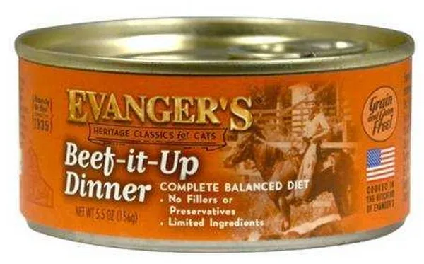 24/5.5 oz. Evanger's Beef It Up Dinner For Cats - Food
